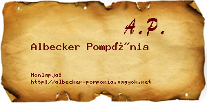 Albecker Pompónia névjegykártya